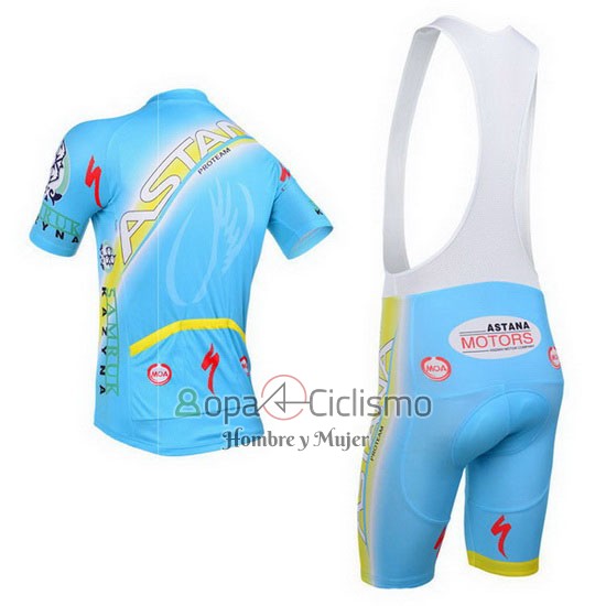 Astana Ropa Ciclismo Culotte Corto 2013 Mangas Cortas Azur